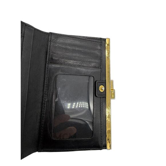 MCM LEATHER CHARM KISSLOCK BI-FOLD WALLET*Calf skin leather*with COA - Picture 9 of 16